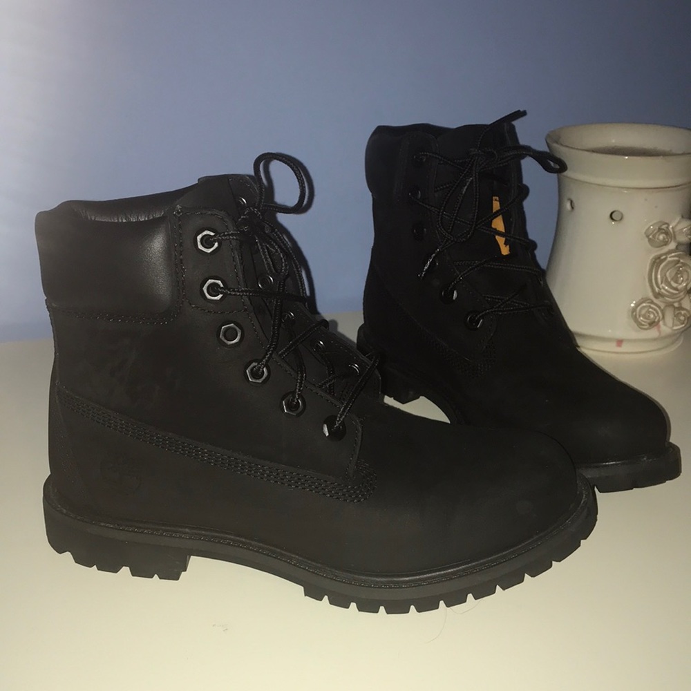 All black Timberland boots size 8